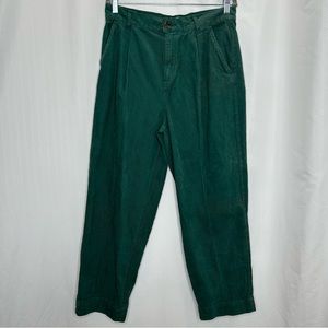 Urban Outfitters green cords high rise straight leg pants corduroy Y2K